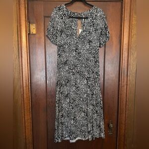 Free People Black and White Midi Dress